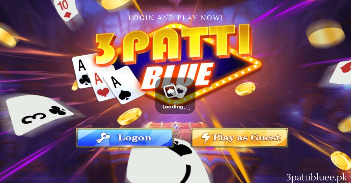 3 Patti Blue login screen for signing in with mobile number in Pakistan